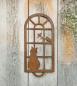 Preview: Wanddeko Katze am Fenster Rostoptik
