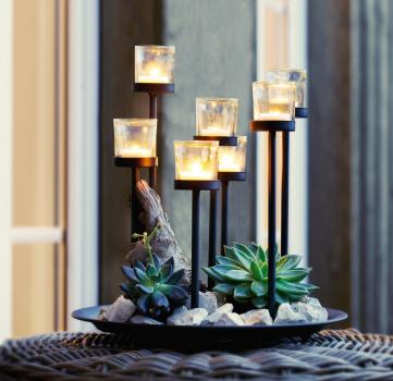 Metall-Tablett Windlichter