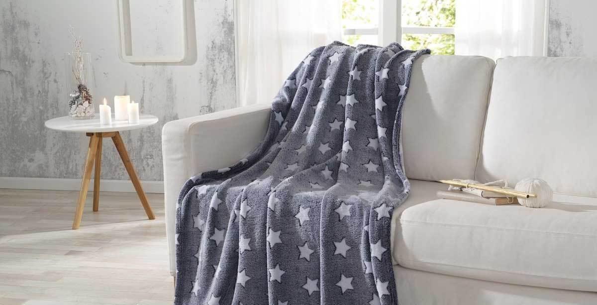 Zuhause | Für Tagesdecke all-trend Sterne - Bettdecke ein Kuscheldecke gemütliches Wohndecke