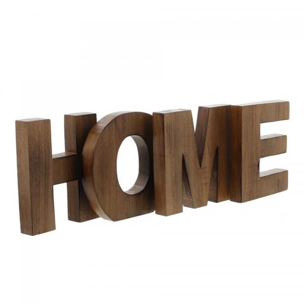 all-trend | Für ein gemütliches Mangoholz 4tlg Zuhause Schriftzug Deko Home - Holz